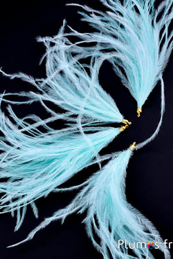 Hanger struisvogel - 9-12 cm - watergroen